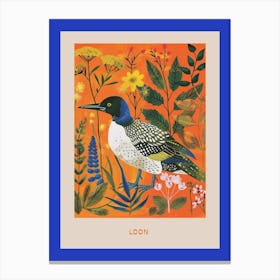 Spring Birds Poster Loon 1 Canvas Print