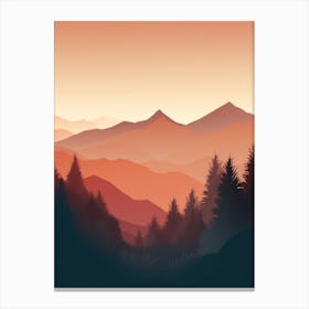 Mountain Landscape At Sunset Canvas Print