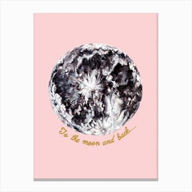 To The Moon And Back Blush Canvas Print