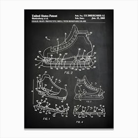 Goalie Ice Skate Patent Print Hockey Skate Ice Hockey Skates Ice Skates Ice Hockey Patent Hockey Ice Hockey Patentprint Sh0101 Canvas Print