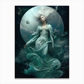 woman in the cloud 1 Canvas Print