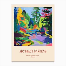 Colourful Gardens Montreal Botanical Garden Canada 3 Red Poster Canvas Print