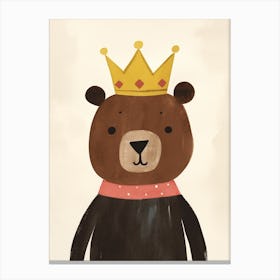 Little Brown Bear 1 Wearing A Crown Canvas Print