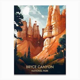 Bryce Canyon National Park Travel Poster Illustration Style 1 Canvas Print