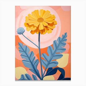 Marigold 2 Hilma Af Klint Inspired Pastel Flower Painting Canvas Print