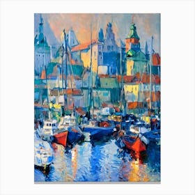 Port Of Gdańsk Poland Abstract Block harbour Canvas Print