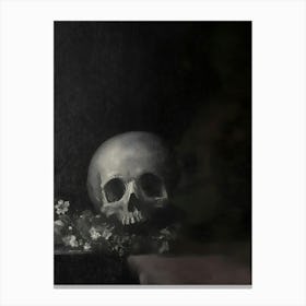 Skull And Flowers 2 Canvas Print