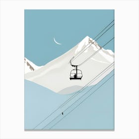 Ski Lift In The Mountains Canvas Print