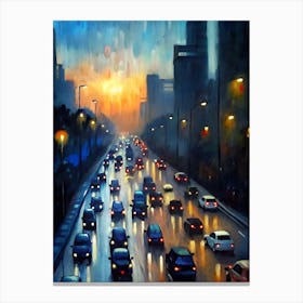 City At Night 1 Canvas Print