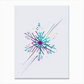 Unique, Snowflakes, Minimal Line Drawing 2 Canvas Print