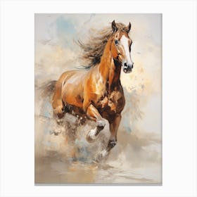 A Horse Painting In The Style Of Impressionistic Brushwork 2 Canvas Print