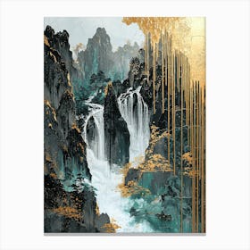 Kananaskis Golden Peaks - Nature’s Gilded Flow Canvas Print