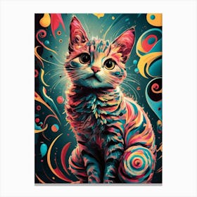 Colorful Cat 2 Canvas Print