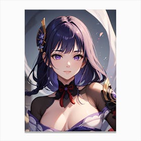 Anime Girl With Purple Hair 1 Canvas Print