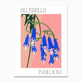 Bluebells In Bloom Flowers Bold Illustration 1 Canvas Print