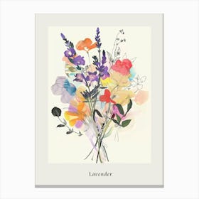 Lavender 2 Collage Flower Bouquet Poster Canvas Print