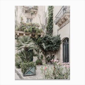 Alleyway With Plants Canvas Print