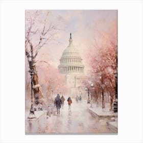 Dreamy Winter Painting Washington Dc Usa 1 Canvas Print