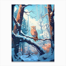Winter Owl 1 Illustration Canvas Print