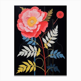 Peony 2 Hilma Af Klint Inspired Flower Illustration Canvas Print