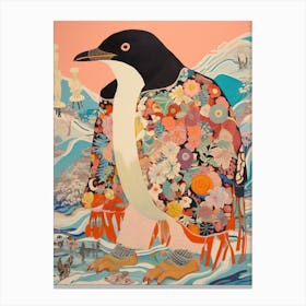 Maximalist Bird Painting Penguin Canvas Print