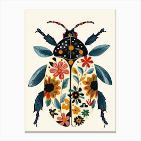 Colourful Insect Illustration June Bug 2 Canvas Print