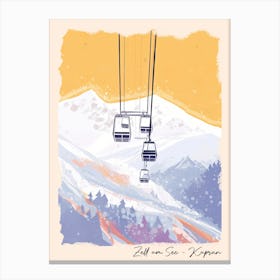 Poster Of Zell Am See   Kaprun   Austria, Ski Resort Pastel Colours Illustration 1 Canvas Print
