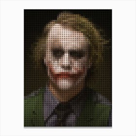 Heath Ledger Is Joker In Style Dots Canvas Print
