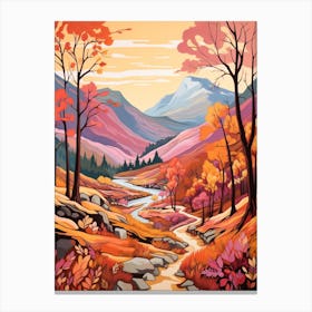 Glen Coe Scotland 2 Hike Illustration Canvas Print