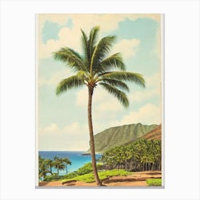 Hanauma Bay Honolulu Hawaii Vintage Canvas Print