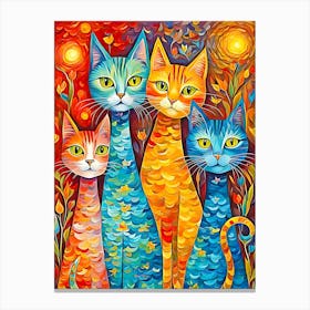 Four Cats Canvas Print