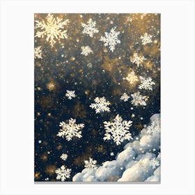 Snowflakes In The Sky vector art 1 Canvas Print