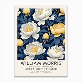 William Morris Style Art Exhibition Peonies Flower 2 Canvas Print