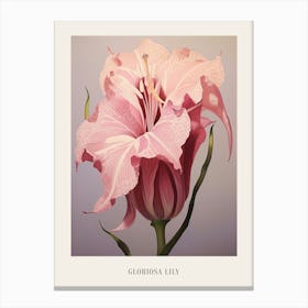 Floral Illustration Gloriosa Lily 2 Poster Canvas Print