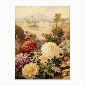Chrysanthemum Flower Victorian Style 1 Canvas Print