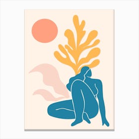 Woman Sitting Under a Tree Matisse Style Canvas Print