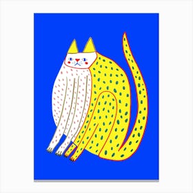 Cat Yellow Spotted Canvas Print
