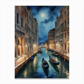 Venice At Night Lost in Venice Canvas Print