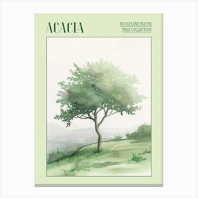 Acacia Tree Atmospheric Watercolour Painting 3 Poster Canvas Print