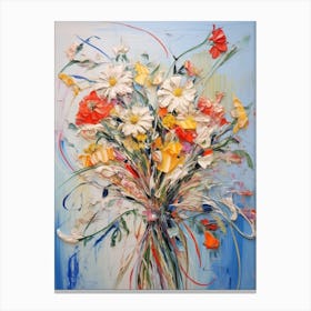 Abstract Flower Painting Edelweiss 4 Canvas Print