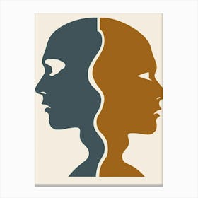 Two People'S Heads Canvas Print