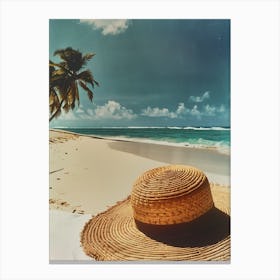 Hat On The Beach Canvas Print