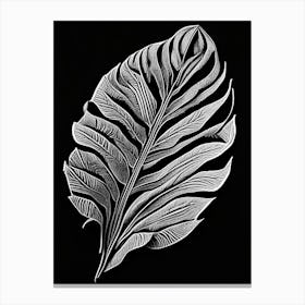 Plantain Leaf Linocut 2 Canvas Print