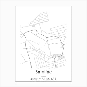 Smoline,Ukraine Minimalist Map Canvas Print