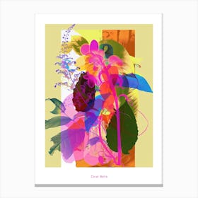 Coral Bells 3 Neon Flower Collage Poster Canvas Print