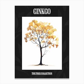 Ginkgo Tree Pixel Illustration 3 Poster Canvas Print