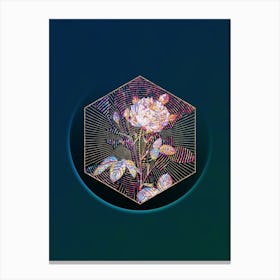 Abstract White Provence Rose Mosaic Botanical Illustration n.0121 Canvas Print