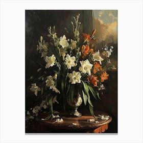 Baroque Floral Still Life Lisianthus 1 Canvas Print
