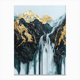 Cascades' Golden Peaks - Minimalist Elegance Canvas Print