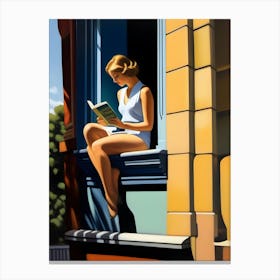 Girl Reading Canvas Print